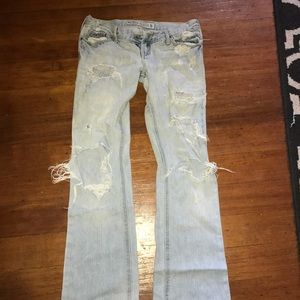Hollister super distressed jeans